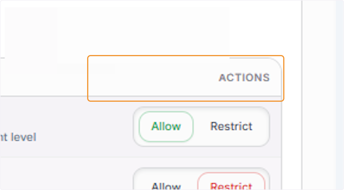 Locate the Actions column