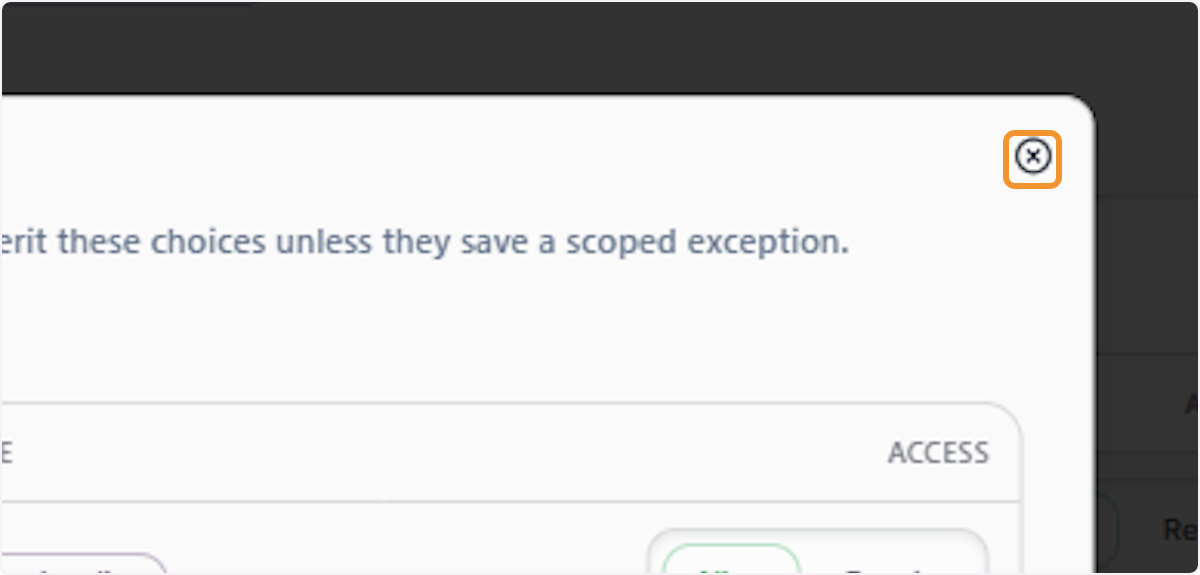 Close the item editor