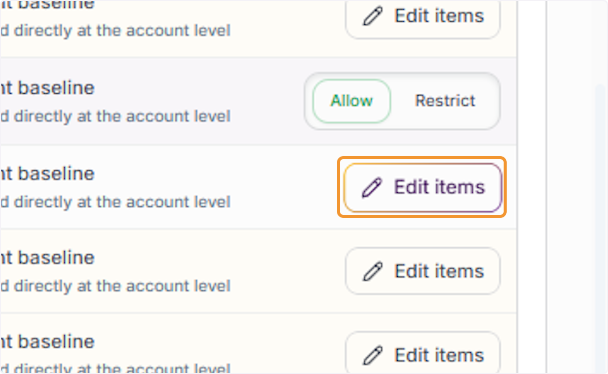 Click on Edit items
