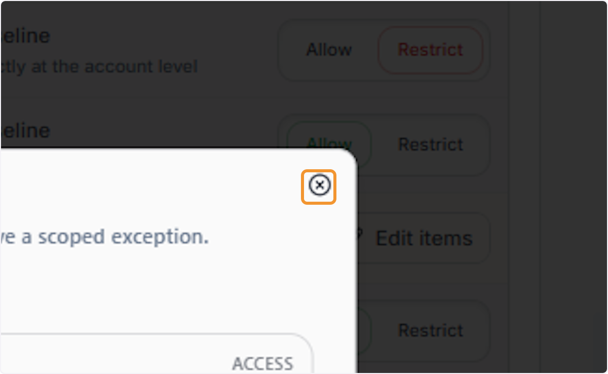 Close the Agents item editor
