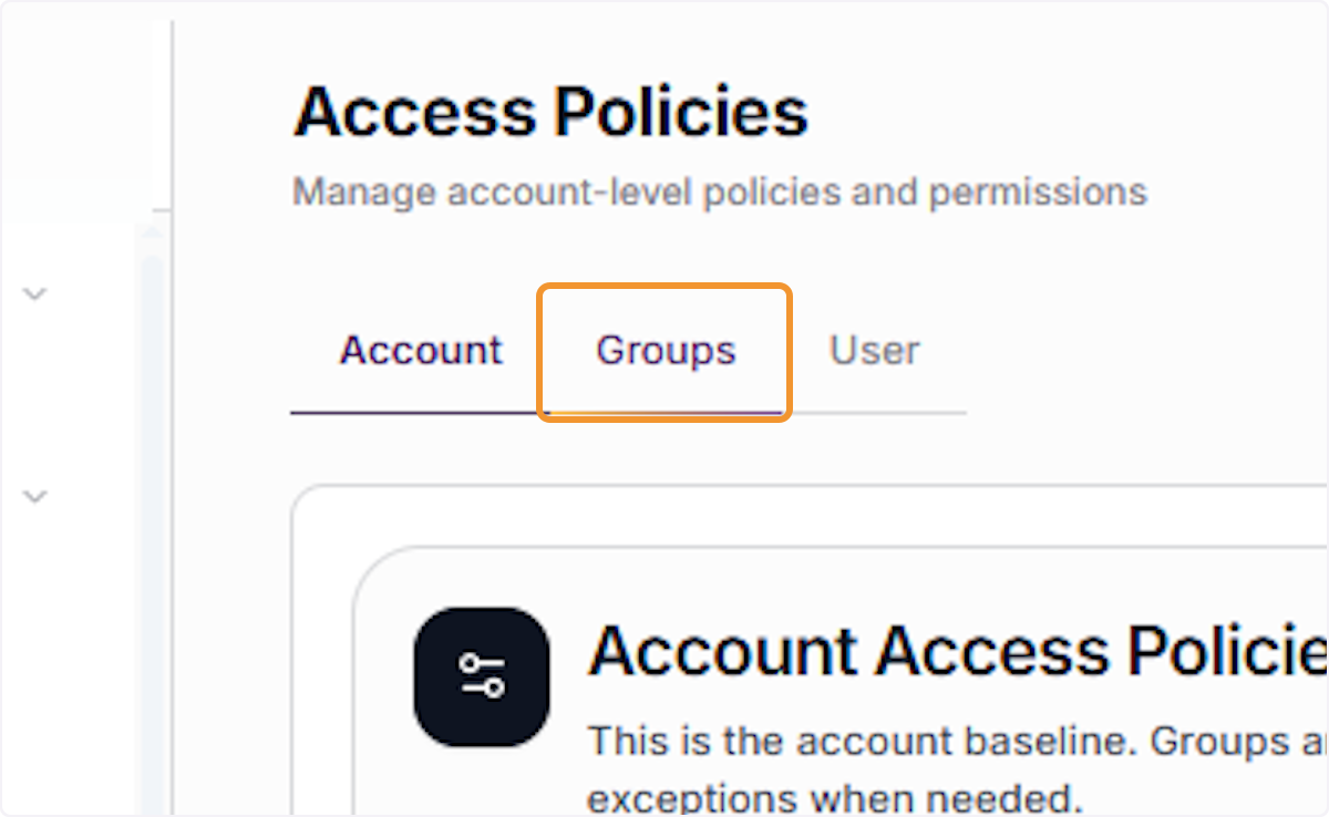 Switch to the Groups tab