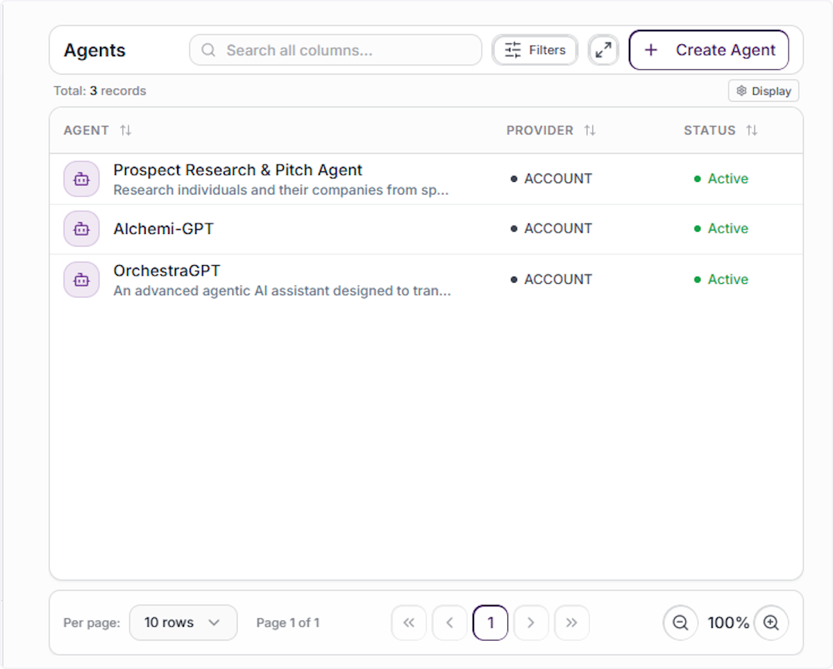 Access Agents Section