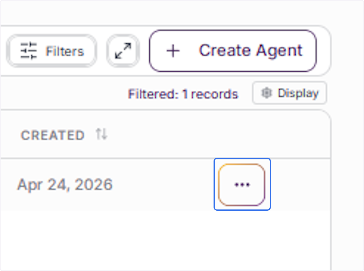 Open the Agent Actions Dropdown