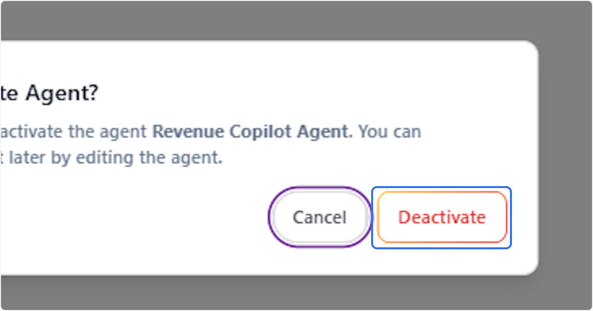 Confirm Agent Deactivation