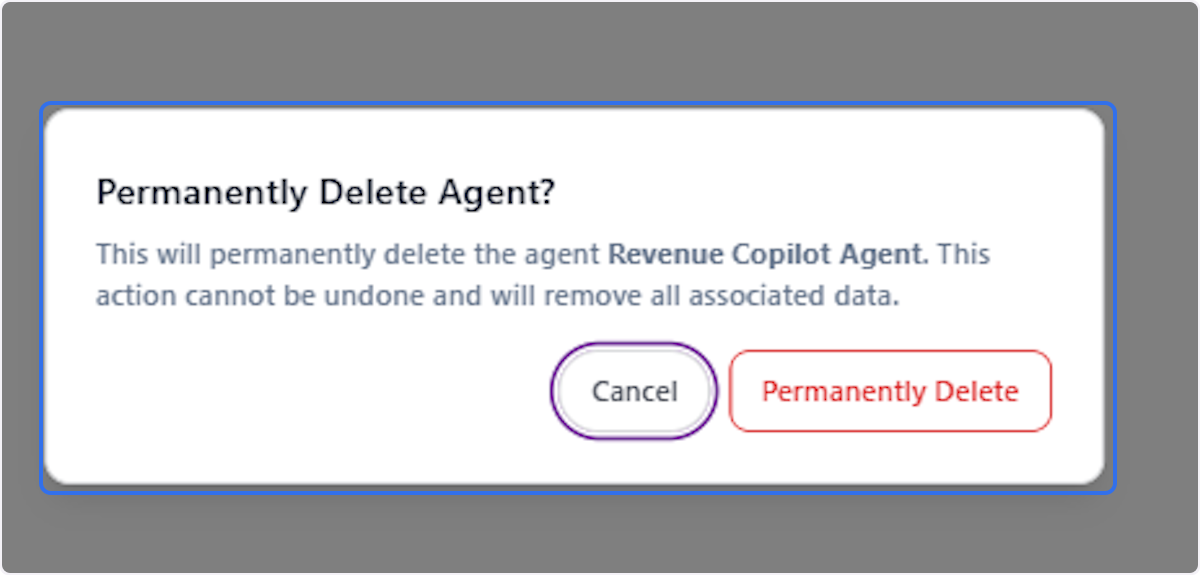 Review the Permanent Deletion Warning