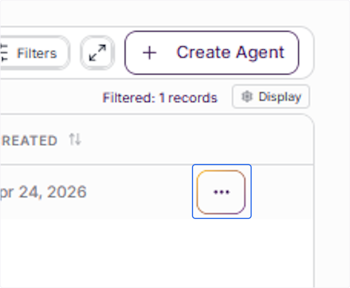 Open the Agent Actions Dropdown