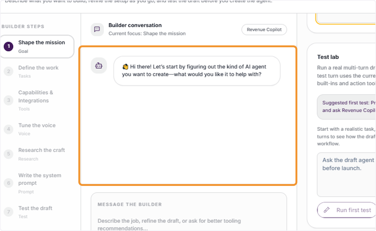 Begin the Builder Conversation
