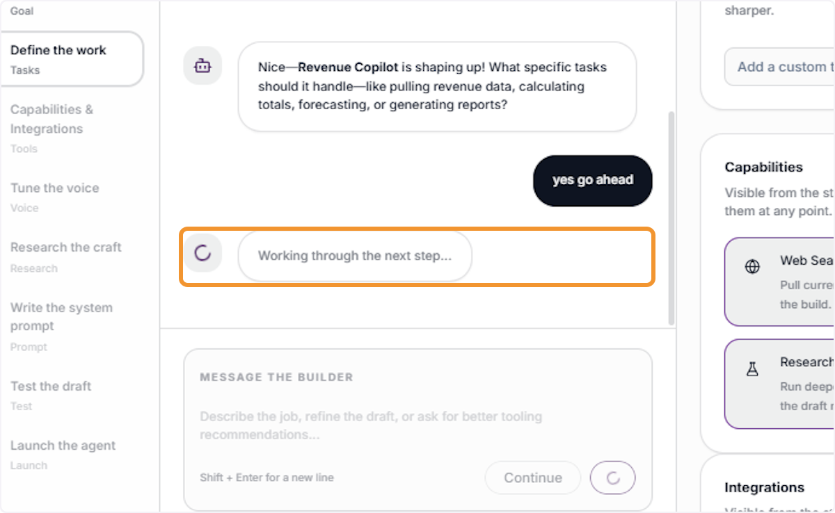 Confirm and Advance the Setup