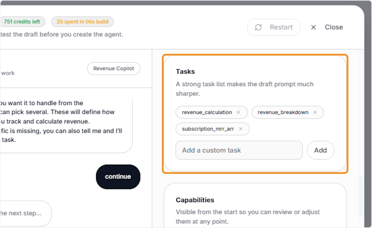 Review Selected Tasks in the Draft