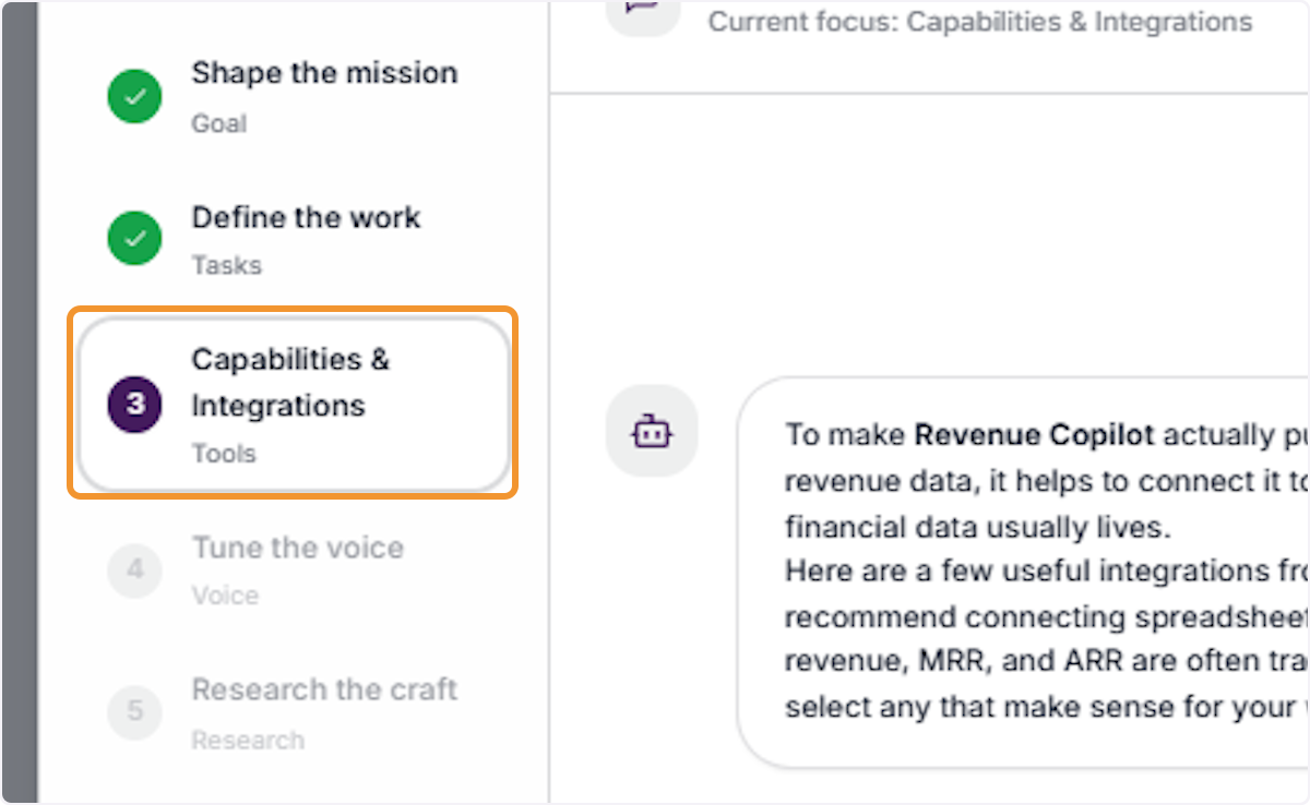 Proceed to Capabilities & Integrations