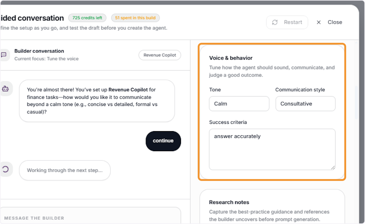 Review Voice & Behavior Settings