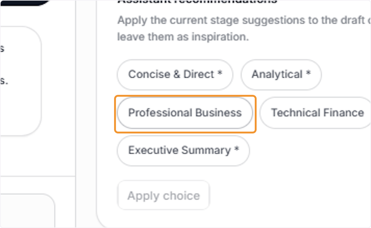 Select a Communication Style Preset