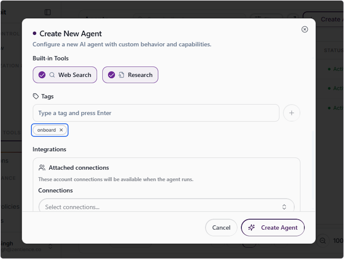 Add Tags to the Agent