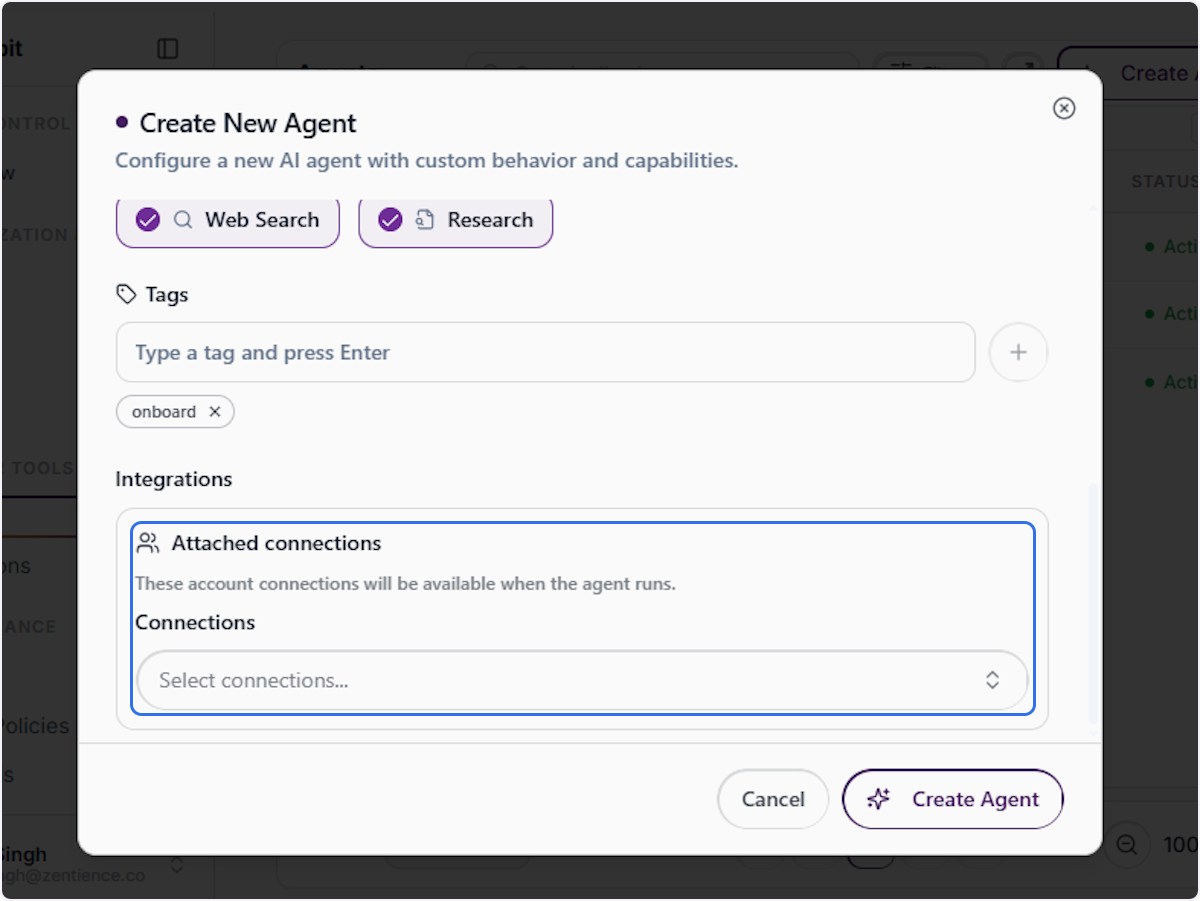 Configure Attached Connections & Integrations
