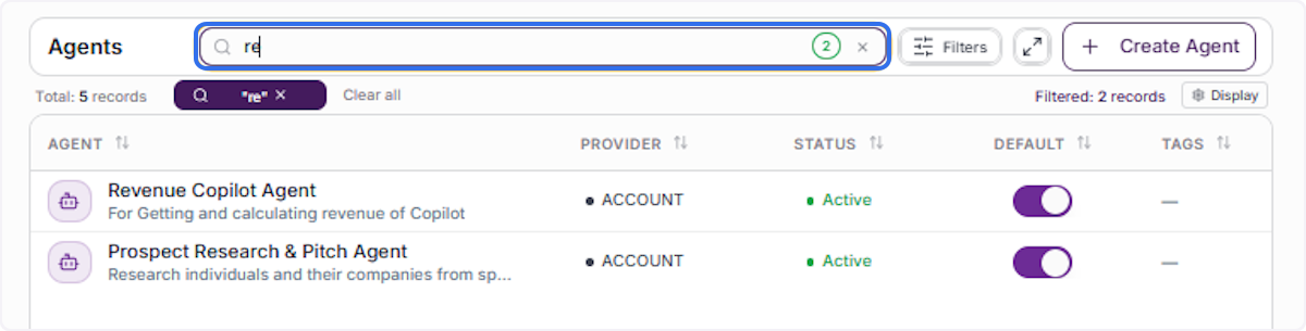 Search for the Inactive Agent