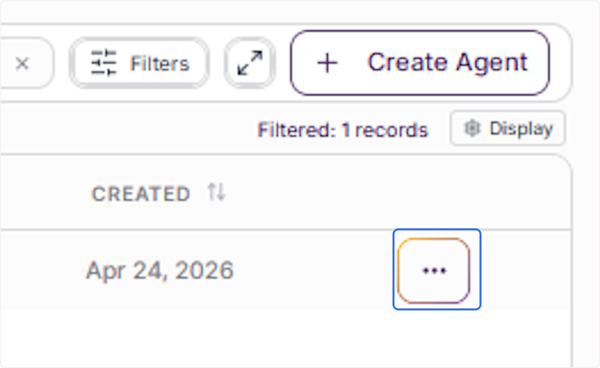 Open the Agent Actions Dropdown