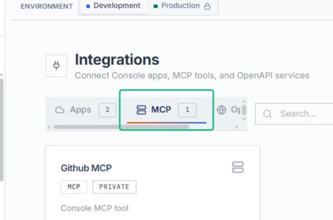 Switch to the MCP tab