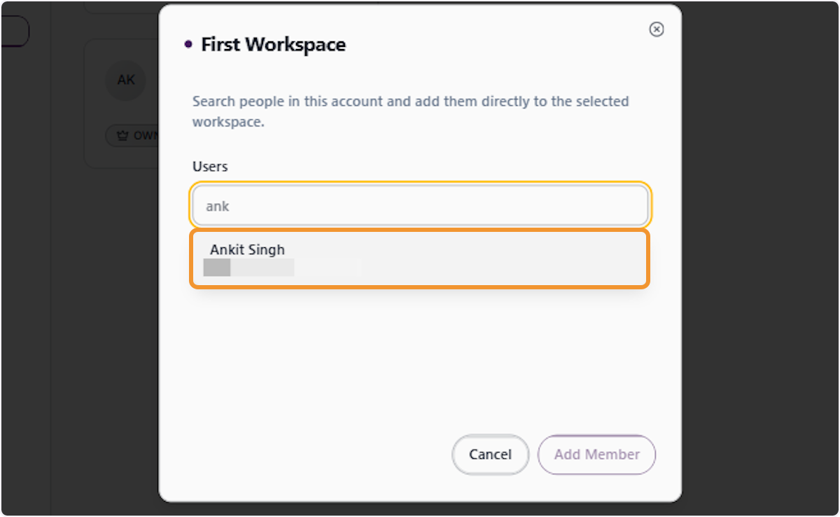Select a Specific User from Search Results
