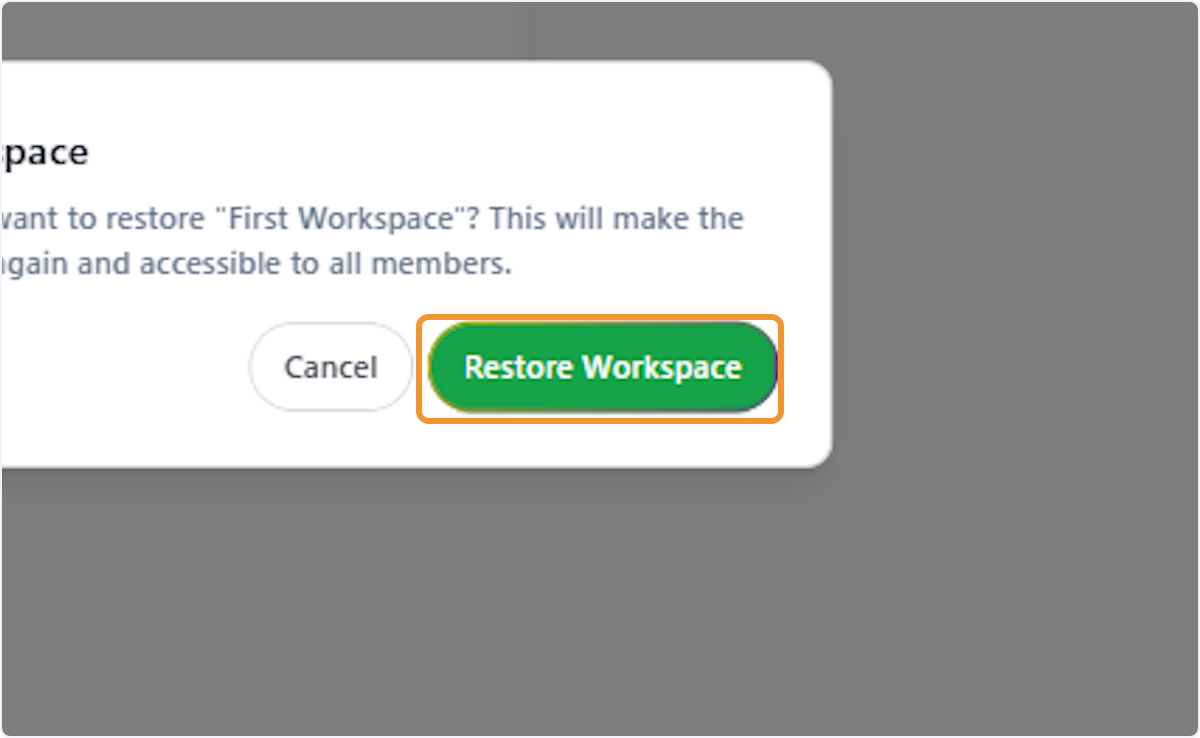 Confirm Workspace Restoration