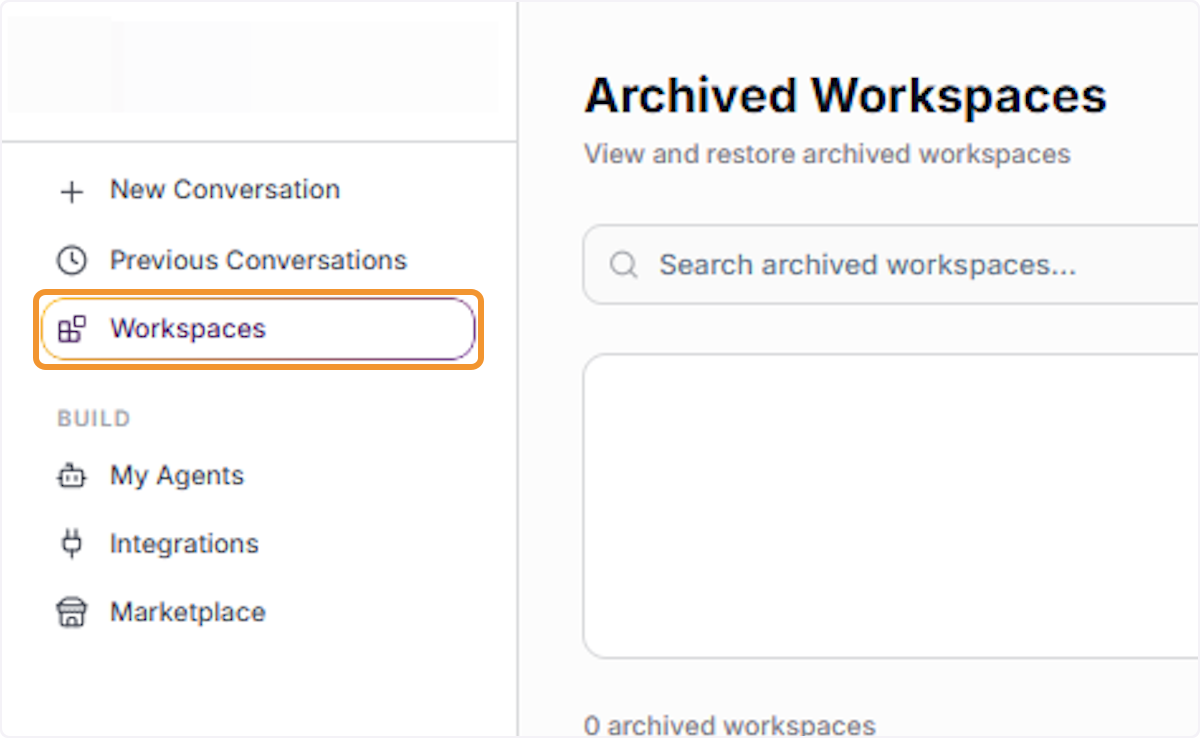 Verify Restoration in Workspaces View