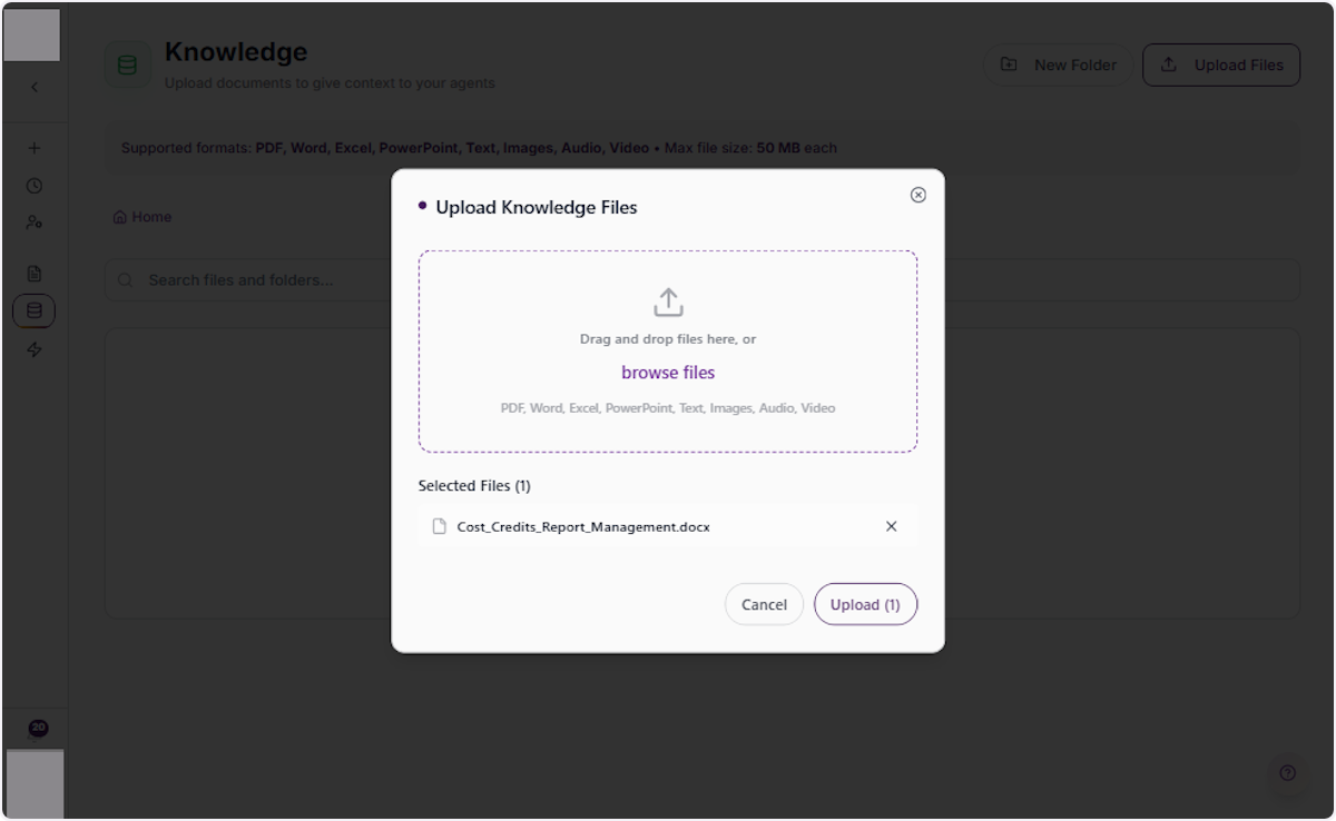 Browse and Select Files for Upload