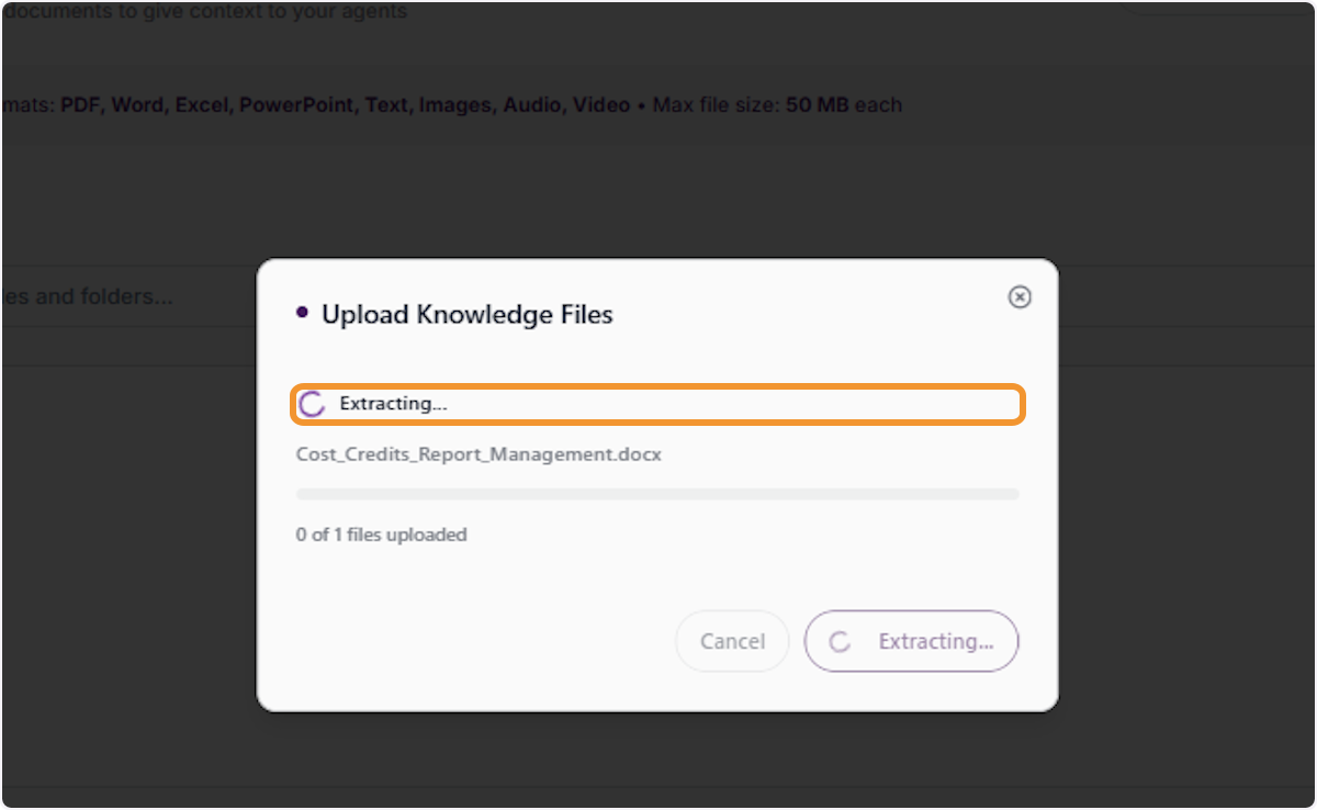 File Extraction in Progress