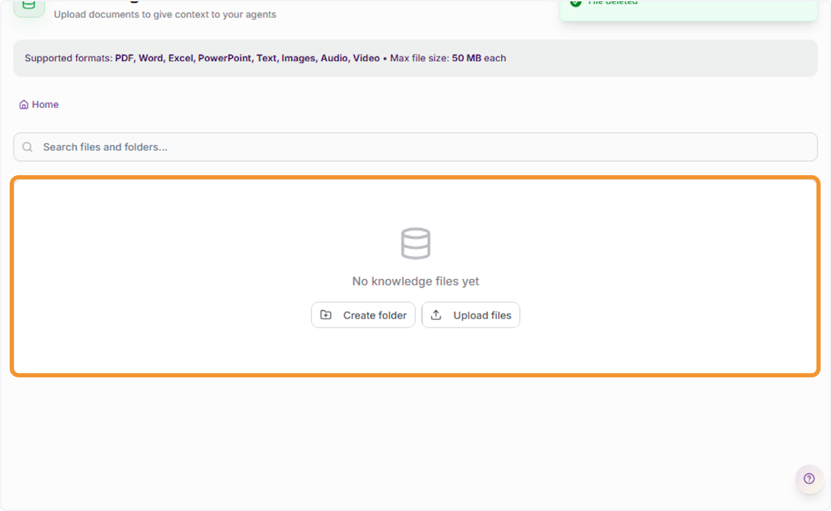 Knowledge Base Empty State