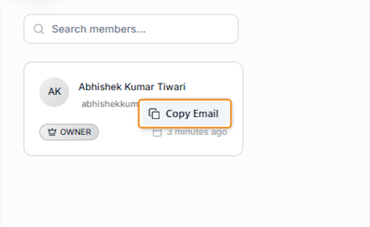Copy Member Email Address