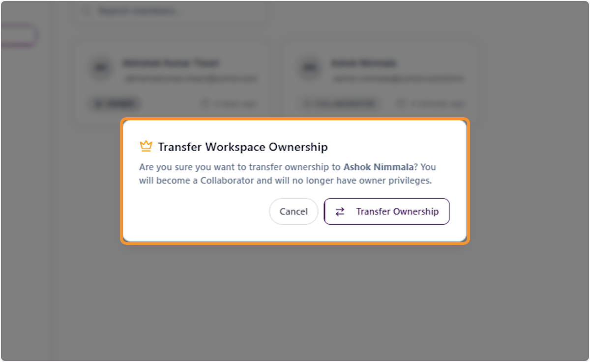 Review Ownership Transfer Confirmation