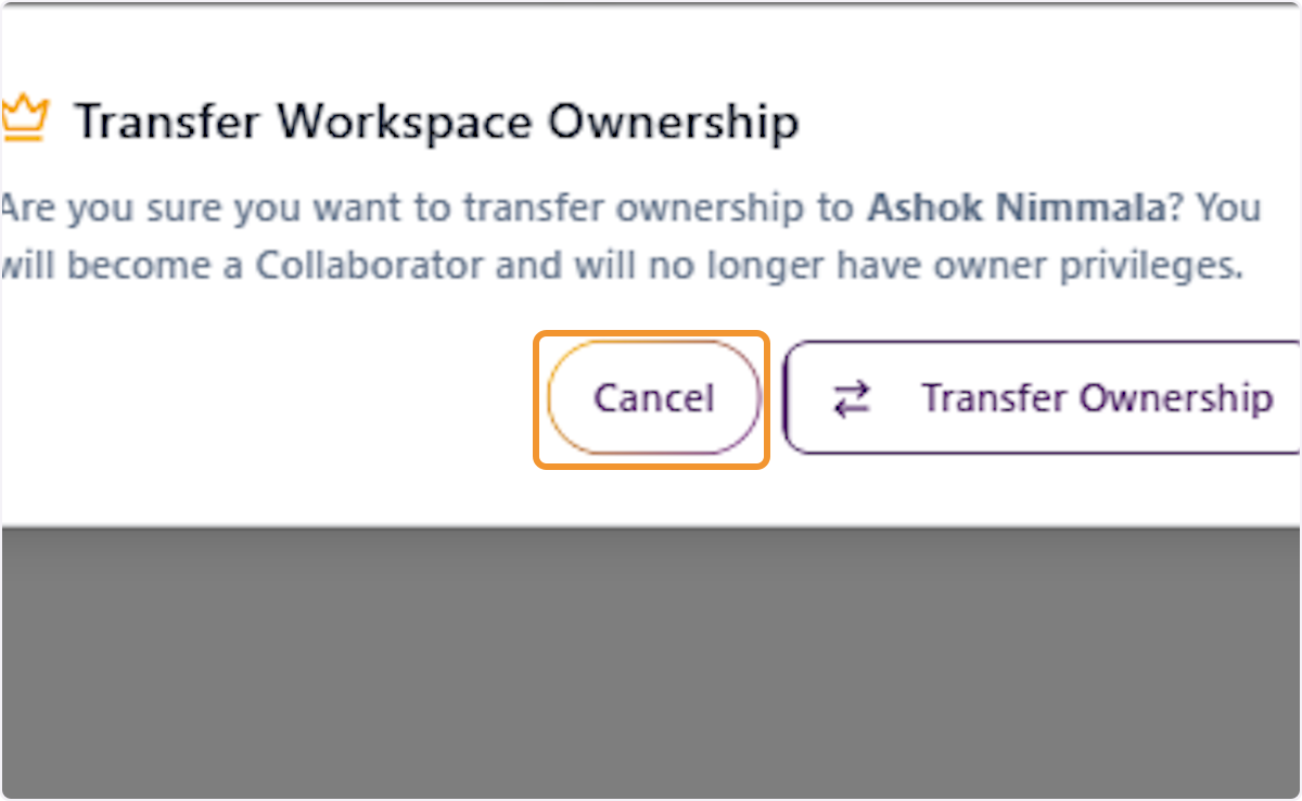 Cancel the Ownership Transfer