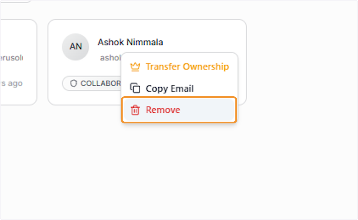 Select the Remove Option