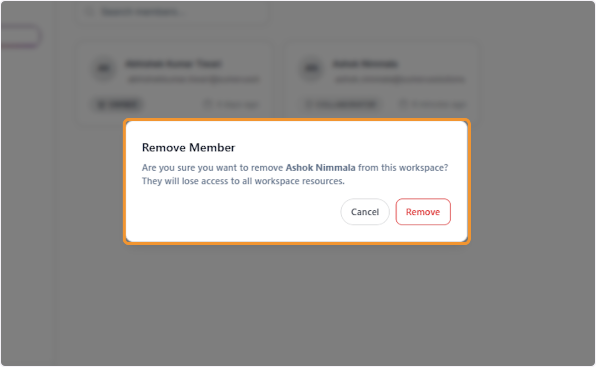 Review Member Removal Confirmation