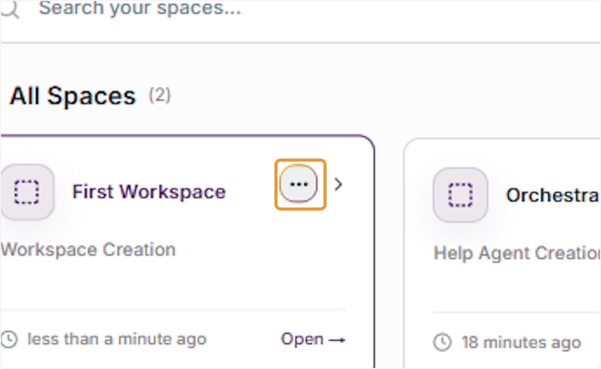 Select Delete from Workspace Options