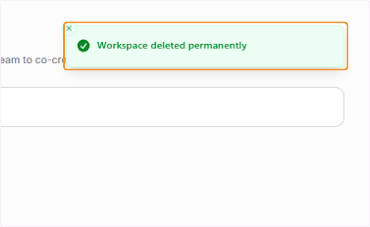 Workspace Permanently Deleted