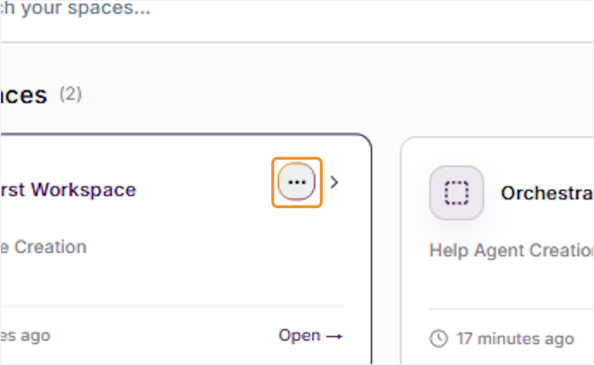 Open Workspace Options for Archiving