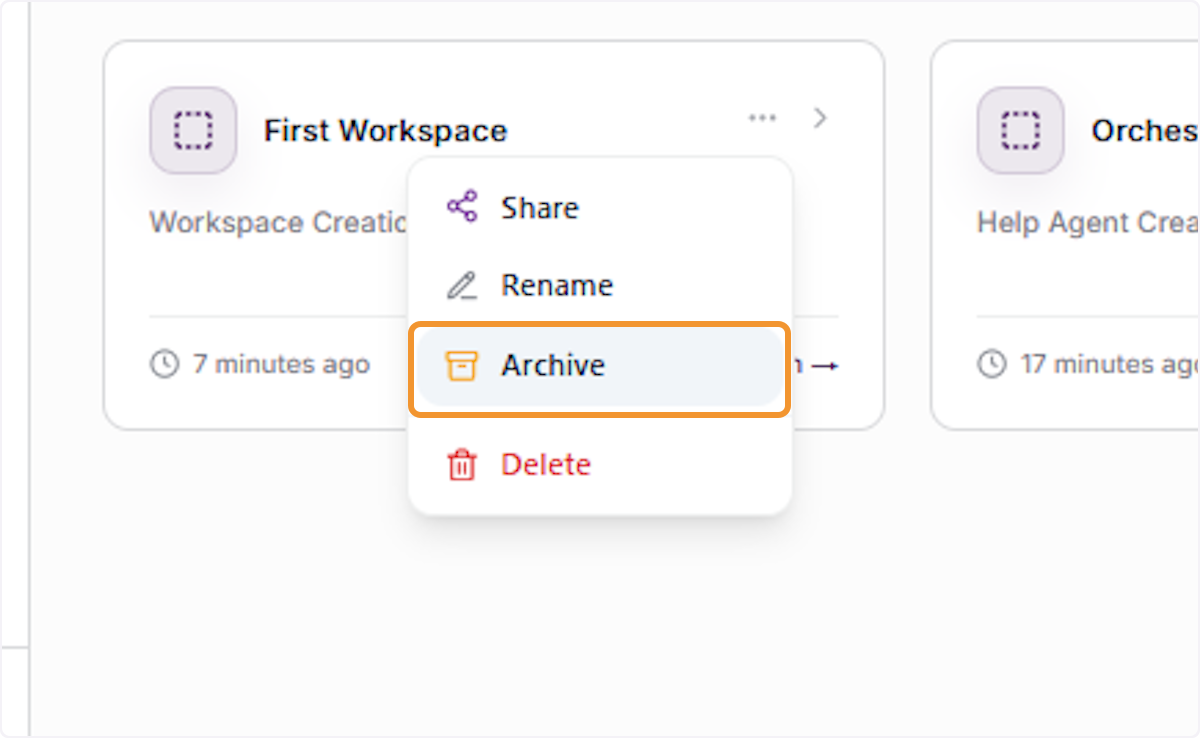 Select Archive from Options