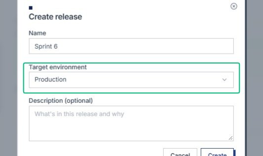 Expand the Target environment dropdown