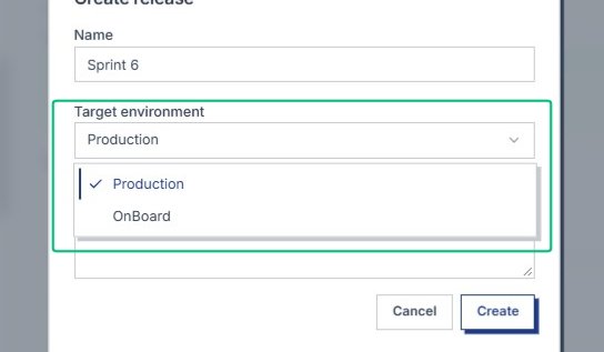 Select Production from the Target environment menu