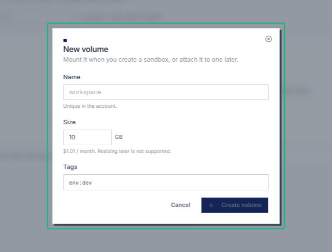 Review the New volume dialog