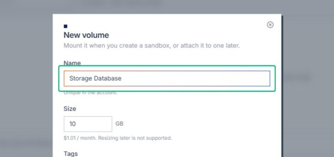 Finish entering the volume name