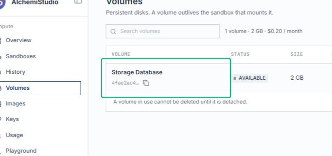 Select the Storage Database row