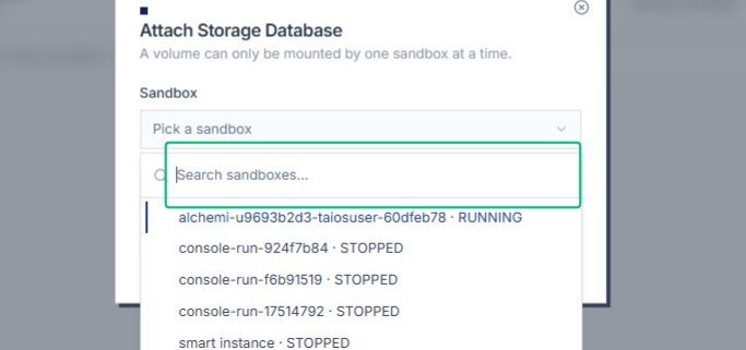 Open the Search sandboxes field