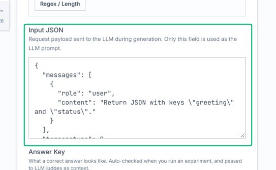 Review the Input JSON and Answer Key sections