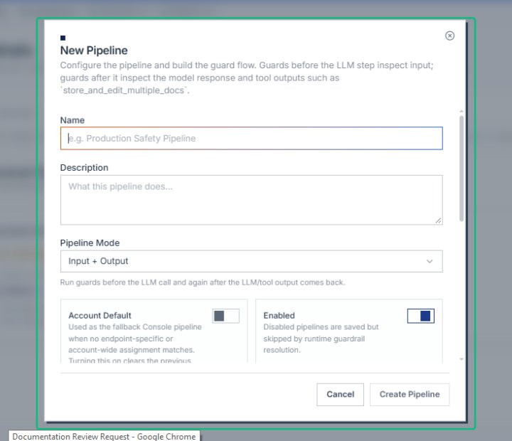 Review the New Pipeline dialog