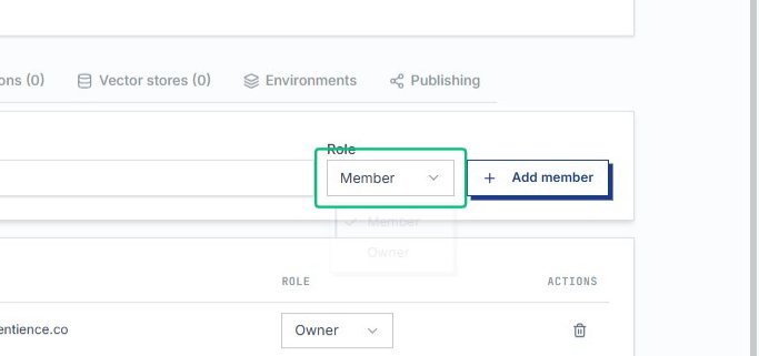 Expand the Member role menu