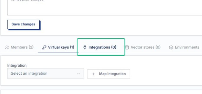Switch to the Integrations (0) tab