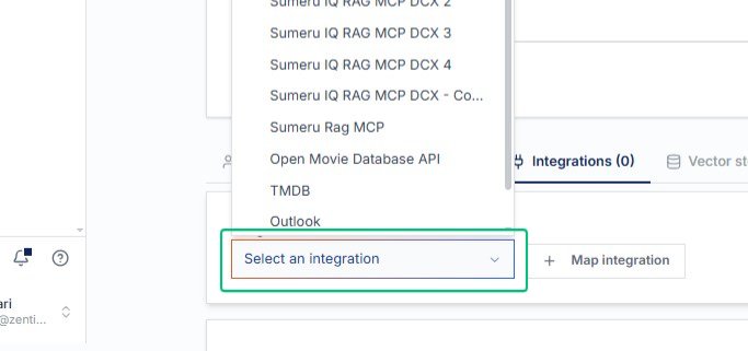 Expand the Select an integration menu