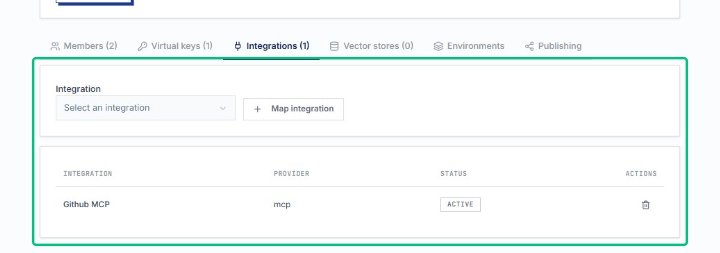 Review the Integrations panel