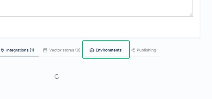 Switch to the Environments tab