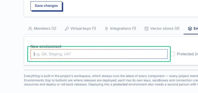 Enter a new environment name